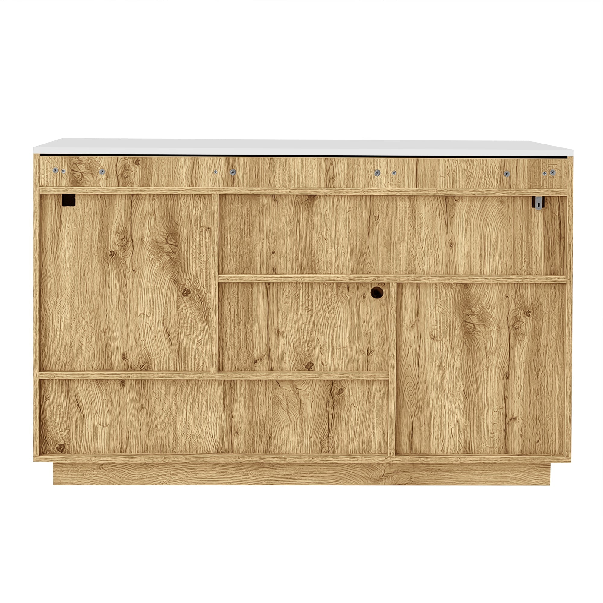 Logidon dressoir hoogglans wit vitrinekast LED 16 kleuren 120x37x76,5 cm