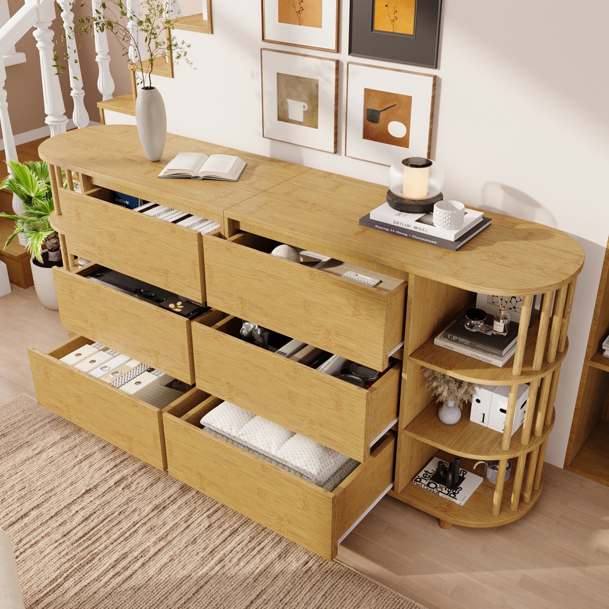 Logidon ladekast 160 cm eiken - Romeins design, 6 laden