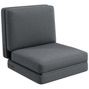 Logidon vloerbank 3-in-1 opklapbare slaapbank fluweellook donkergrijs