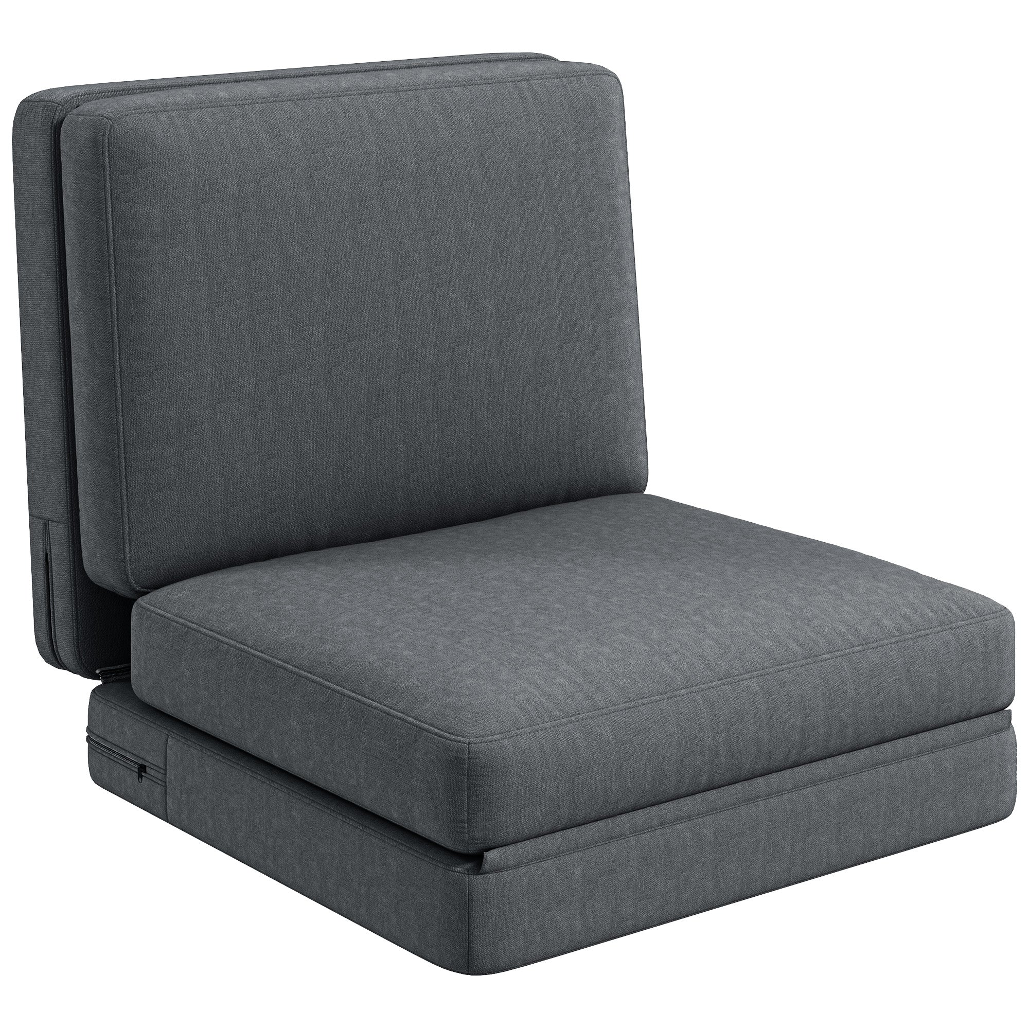 Logidon vloerbank 3-in-1 opklapbare slaapbank fluweellook donkergrijs