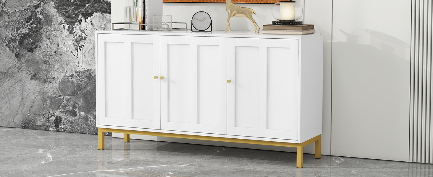 Logidon sideboard 3 doors with marble table top white 140 cm