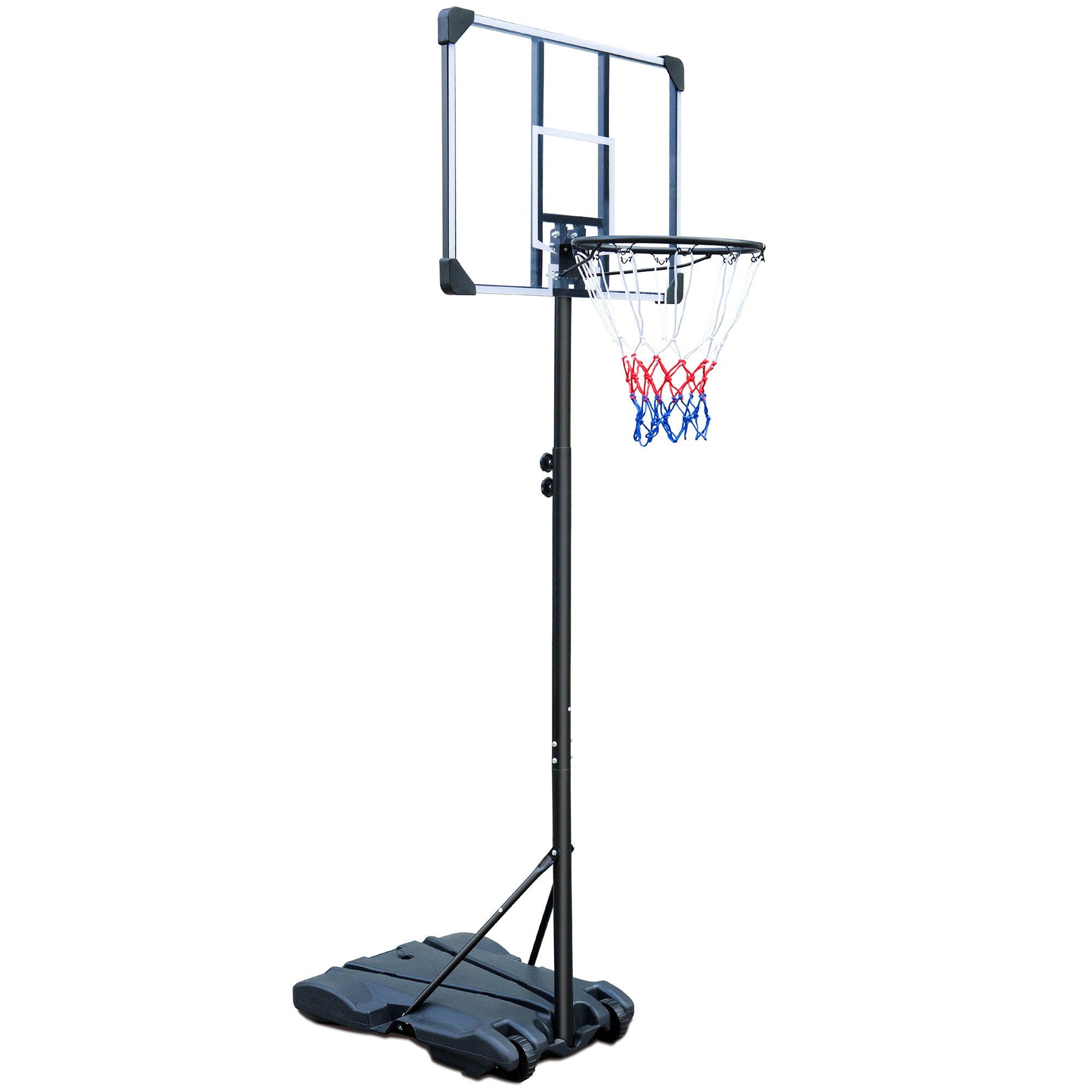 Logidon Draagbare basketbalstandaard met wielen 164-213 cm zwart