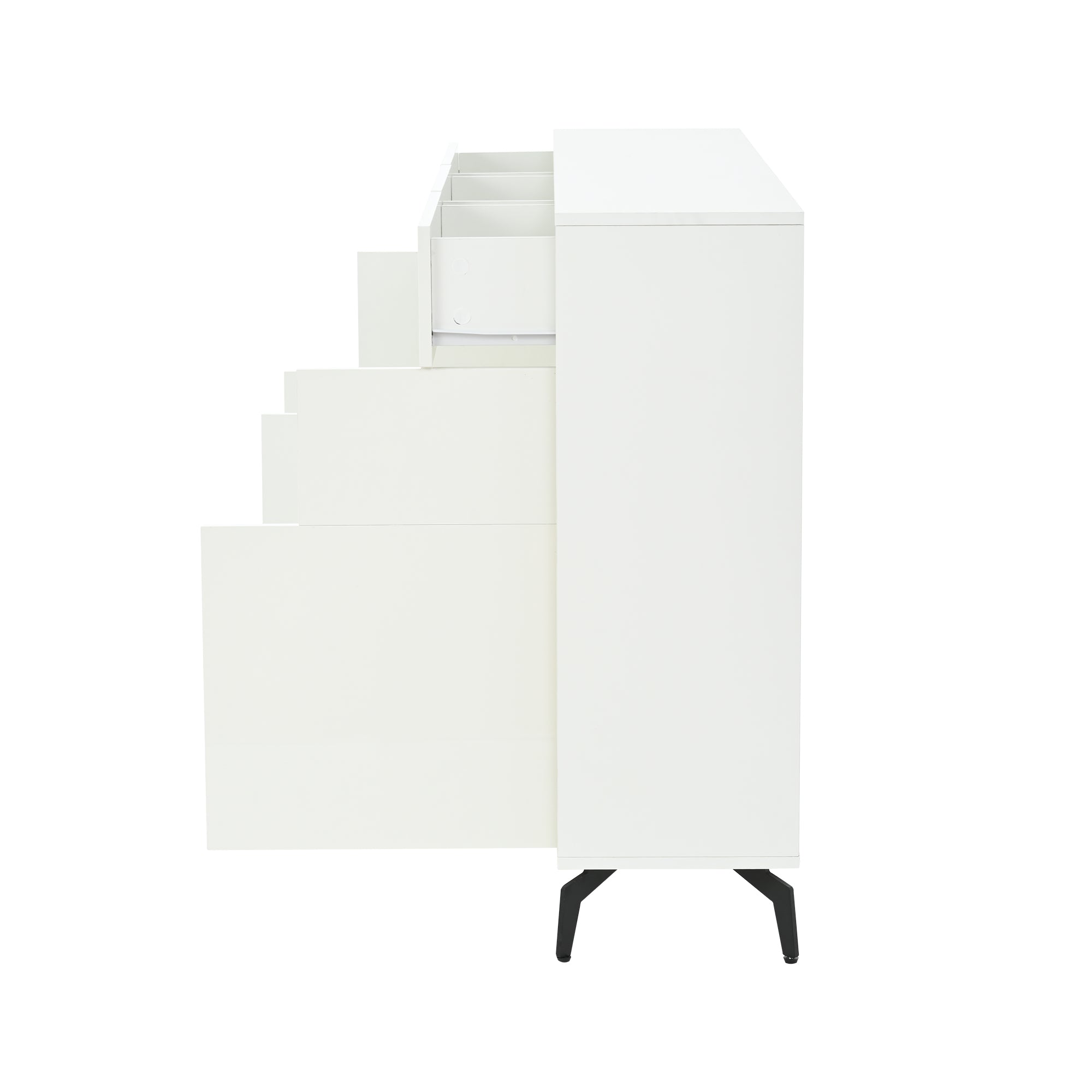 Logidon wit hoogglans dressoir 140 cm met LED lichtstrip