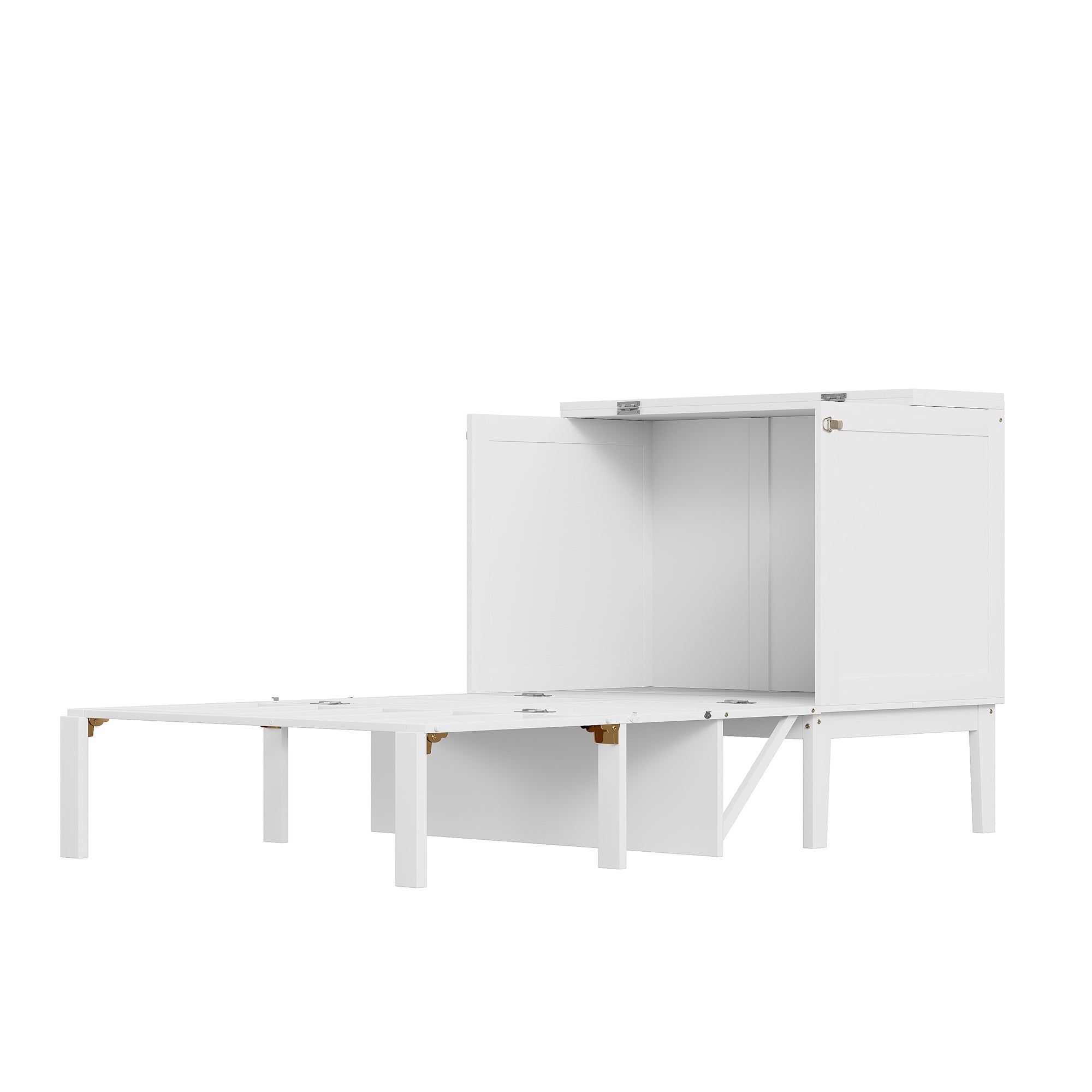 Logidon wall folding bed 90x200 cm white wall bed with slatted frame