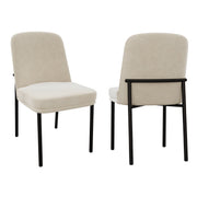 Logidon eetkamerstoelen set van 2 beige fluwelen dikke zitkussens metalen poten