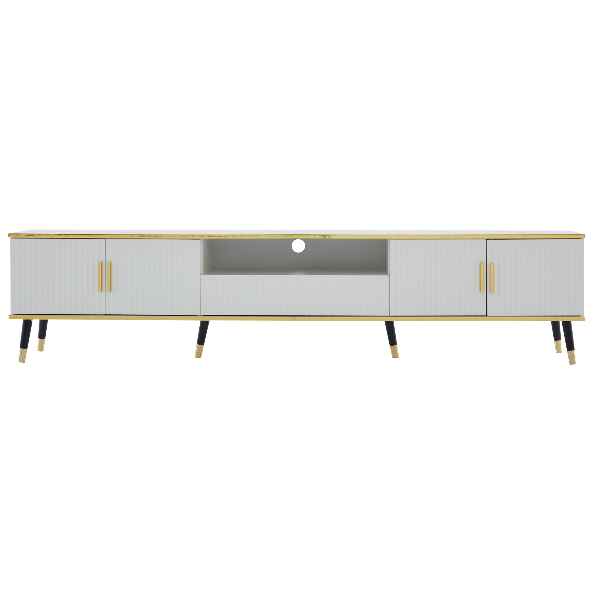 Logidon Modern TV-meubel Wit Marmerlook 200x40x46 cm