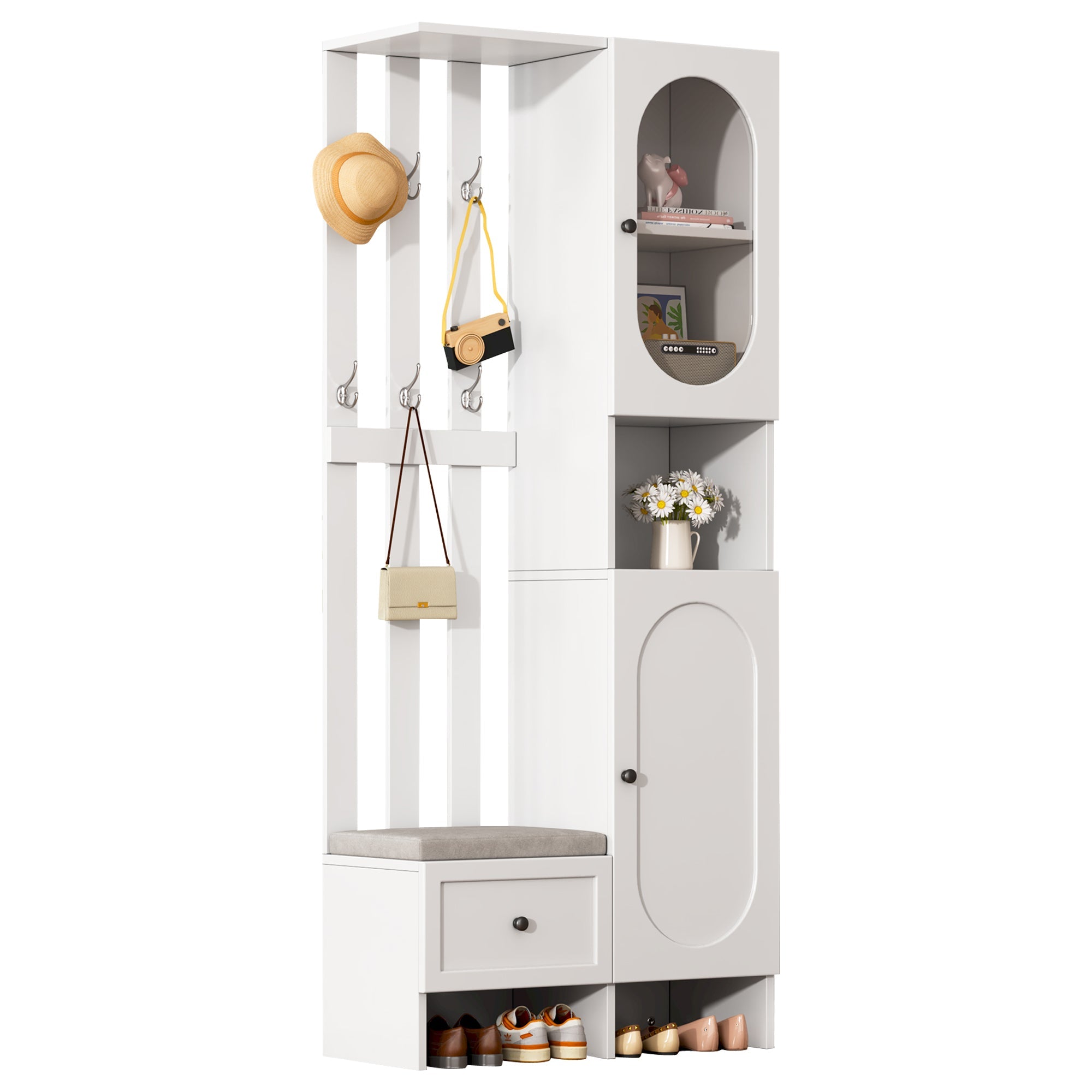 Logidon compacte kledingkast 85x33,5x200 cm wit 2 kasten