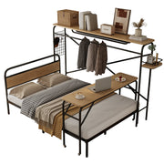 Logidon metalen bed 140x200 met tafelkapstok zwart naturel