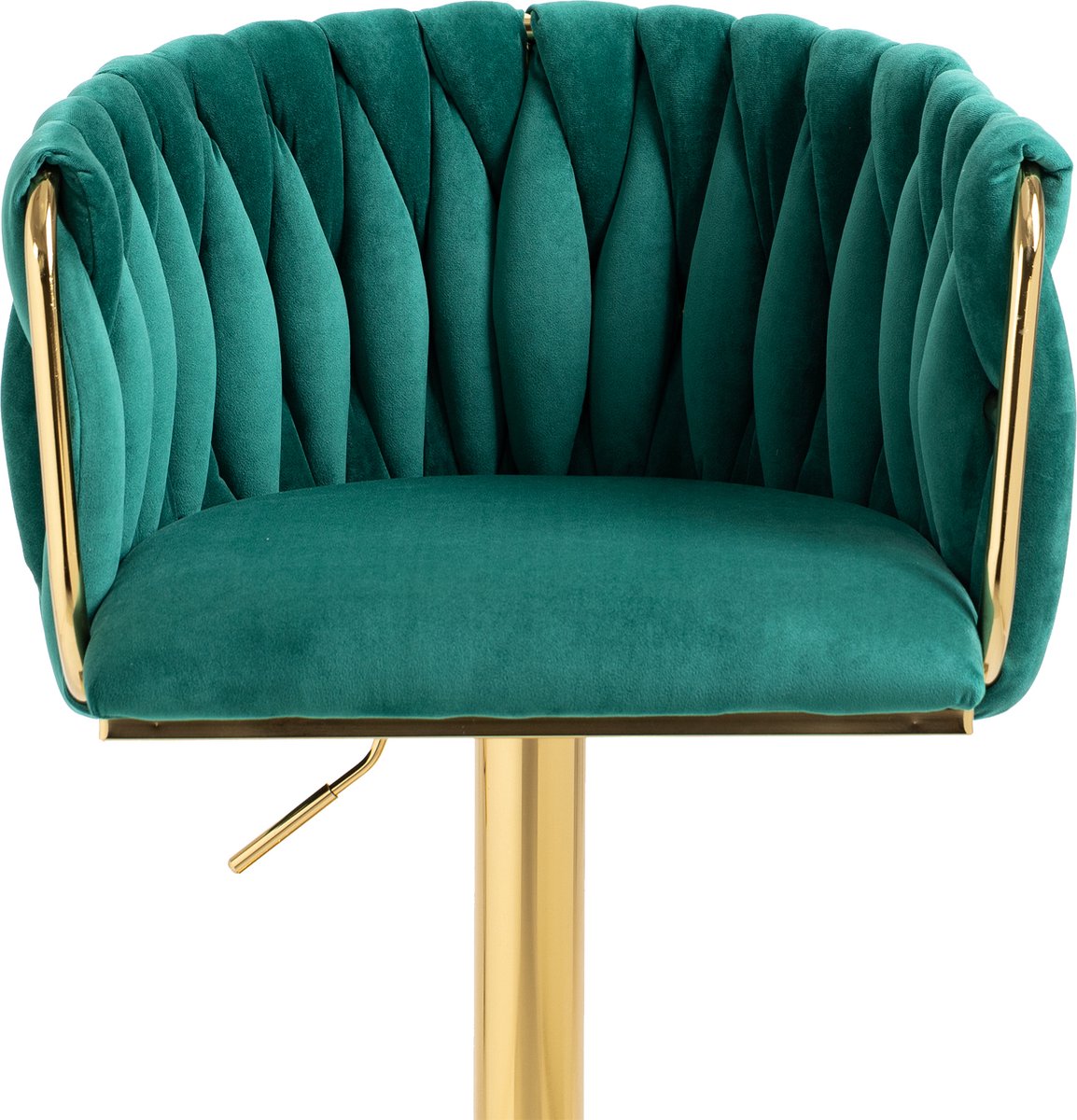 Merax Vintage Barkruk Set van 2 - Barkruk - Barstoel met Voetensteun en Rugleuning - Groen met Gouden afbeelding 3