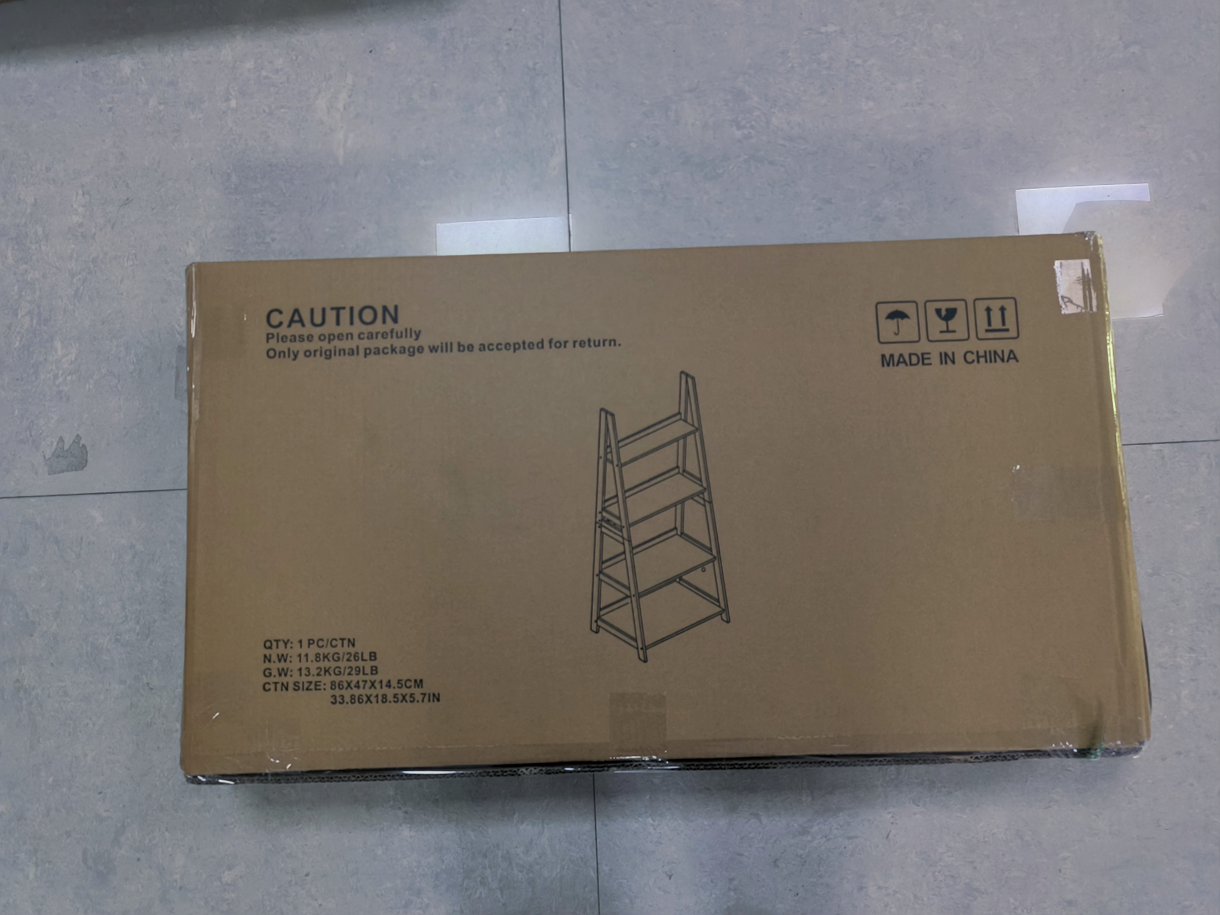 Logidon ladderboekenkast wit 4-laags staande plank 63x39x150 cm