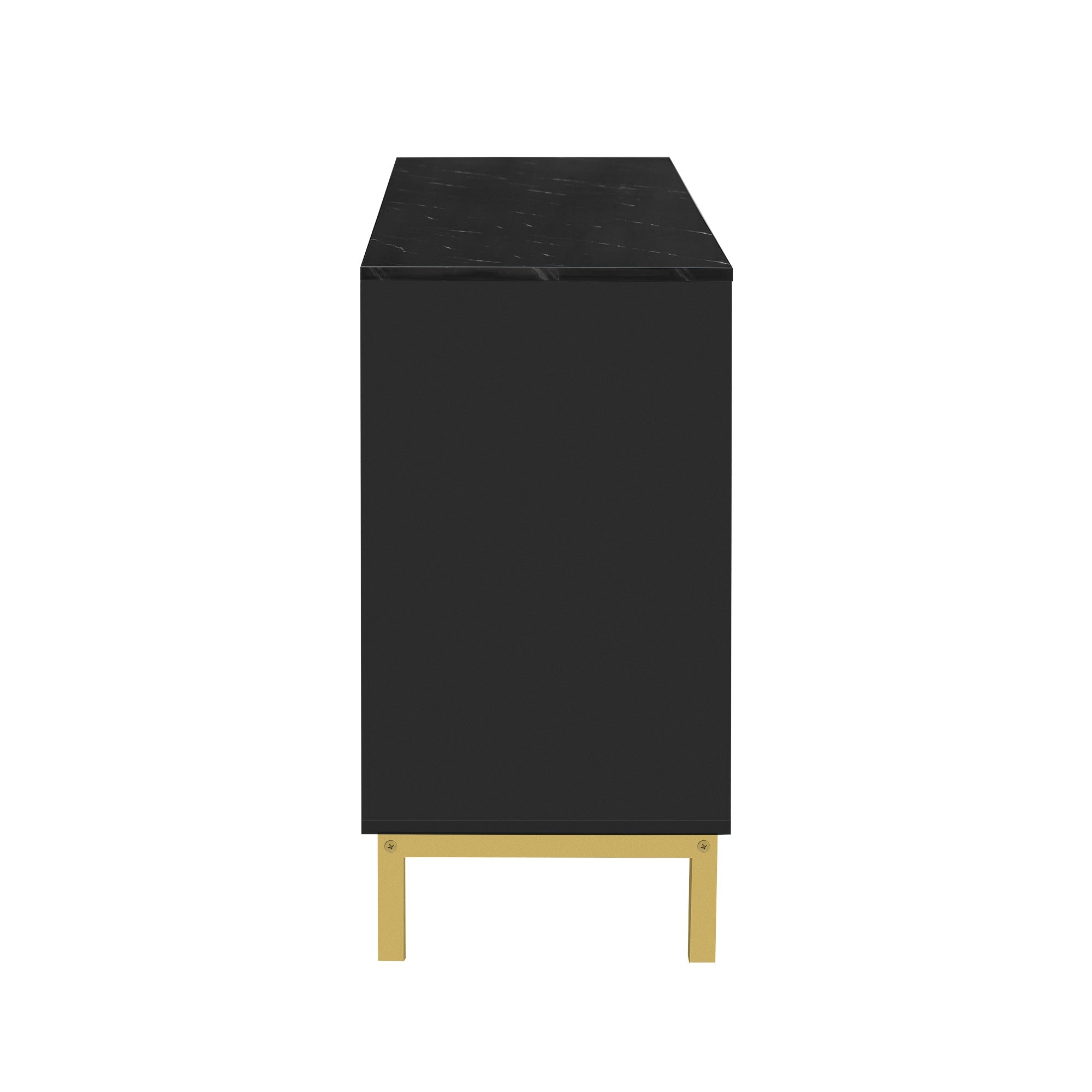Logidon dressoir 3 deuren zwart MDF met marmerlook 140x40x78