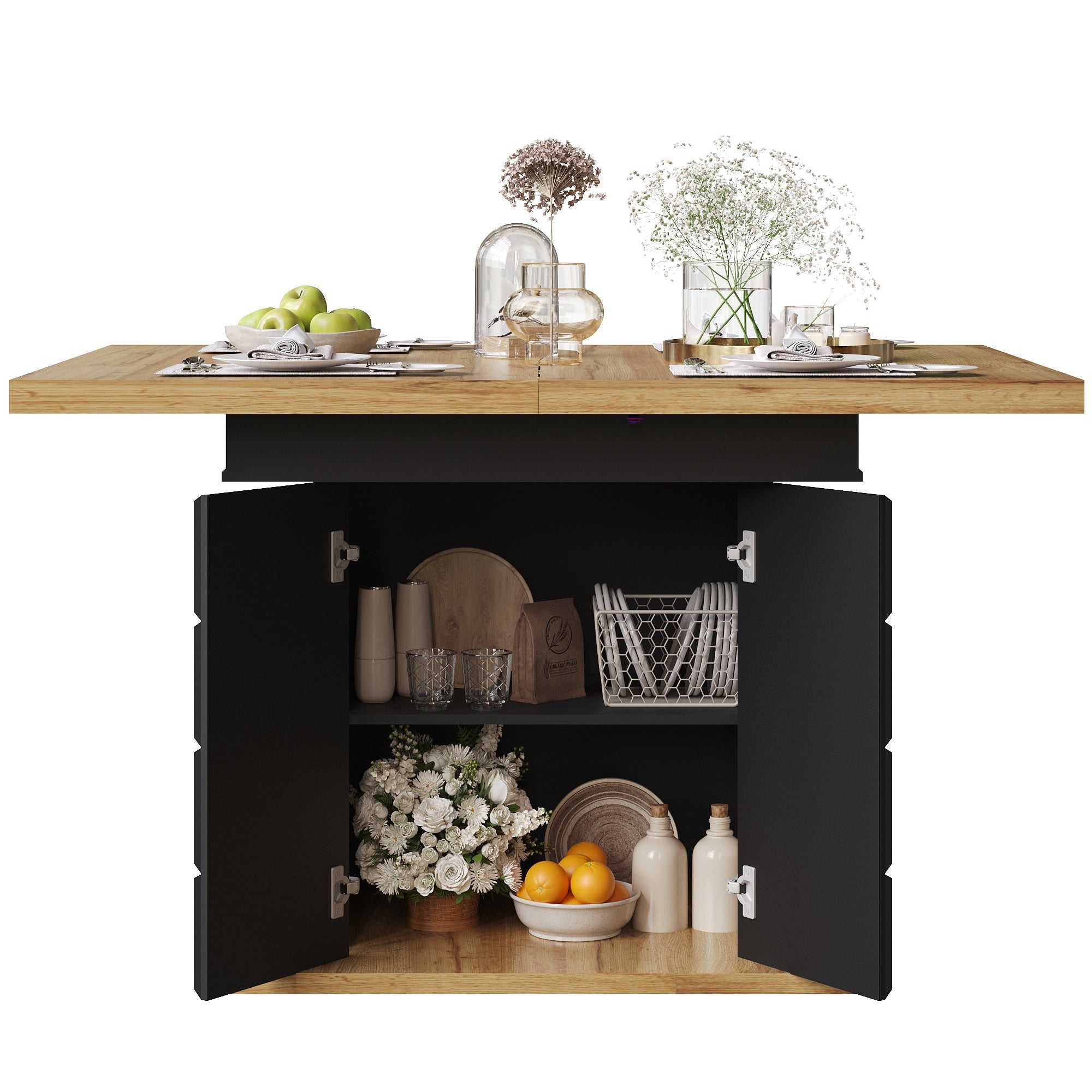 Logidon uitschuifbare eettafel 110-140 centimeter telescopisch naturel MDF