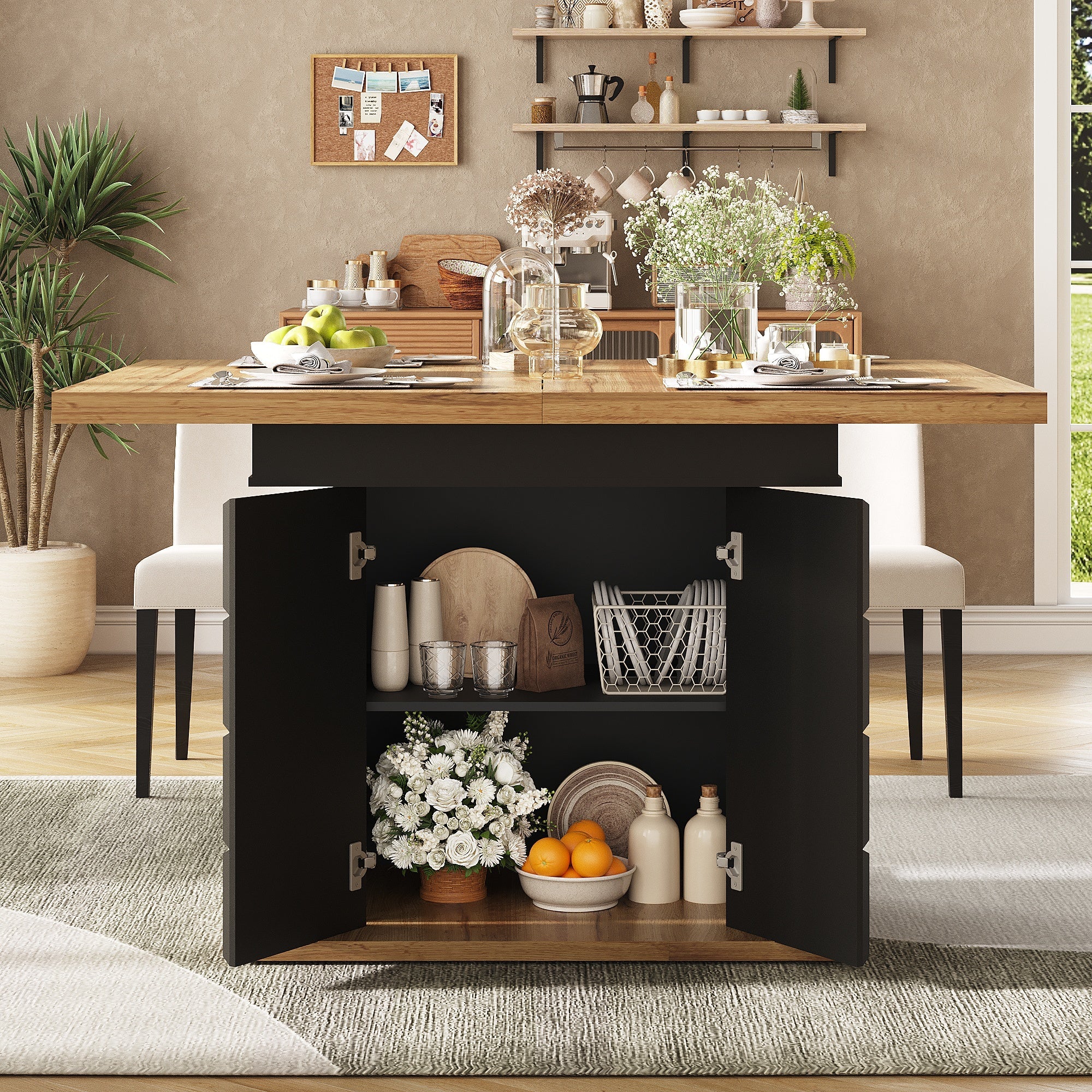 Logidon uitschuifbare eettafel 110-140 centimeter telescopisch naturel MDF
