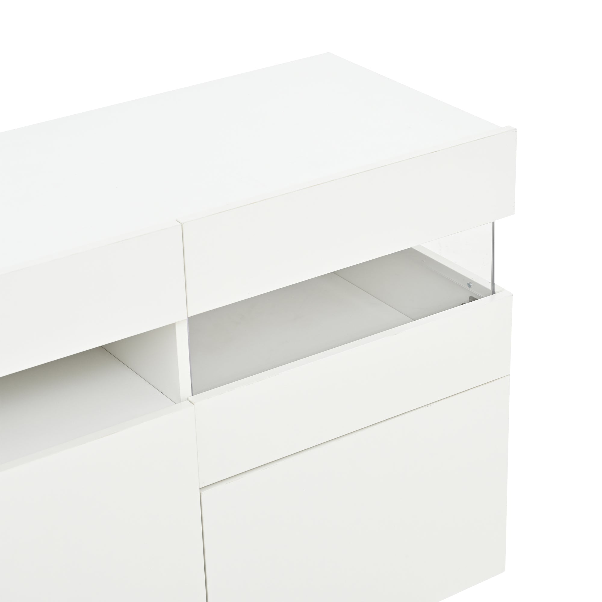 Logidon dressoir 140 cm breed hoogglans met LED licht wit