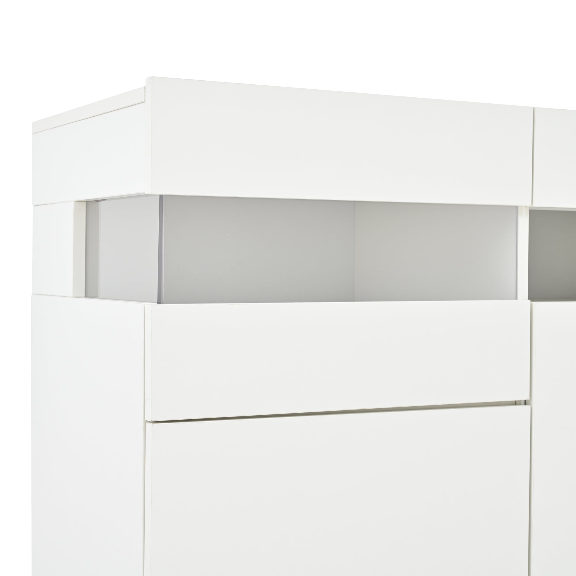 Logidon dressoir 140 cm breed hoogglans met LED licht wit