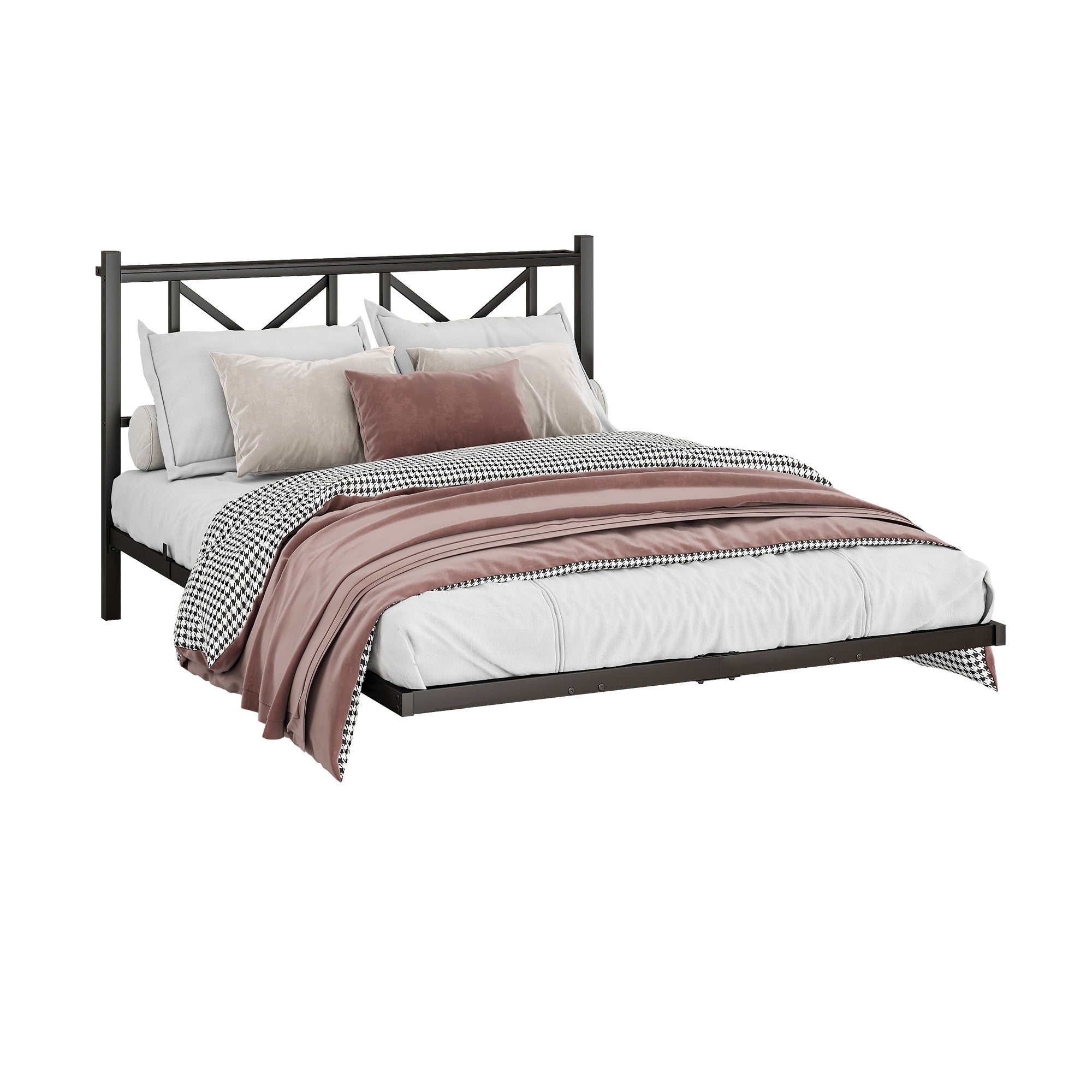 Logidon metalen bedframe 140x200 cm zwarte LED-verlichting