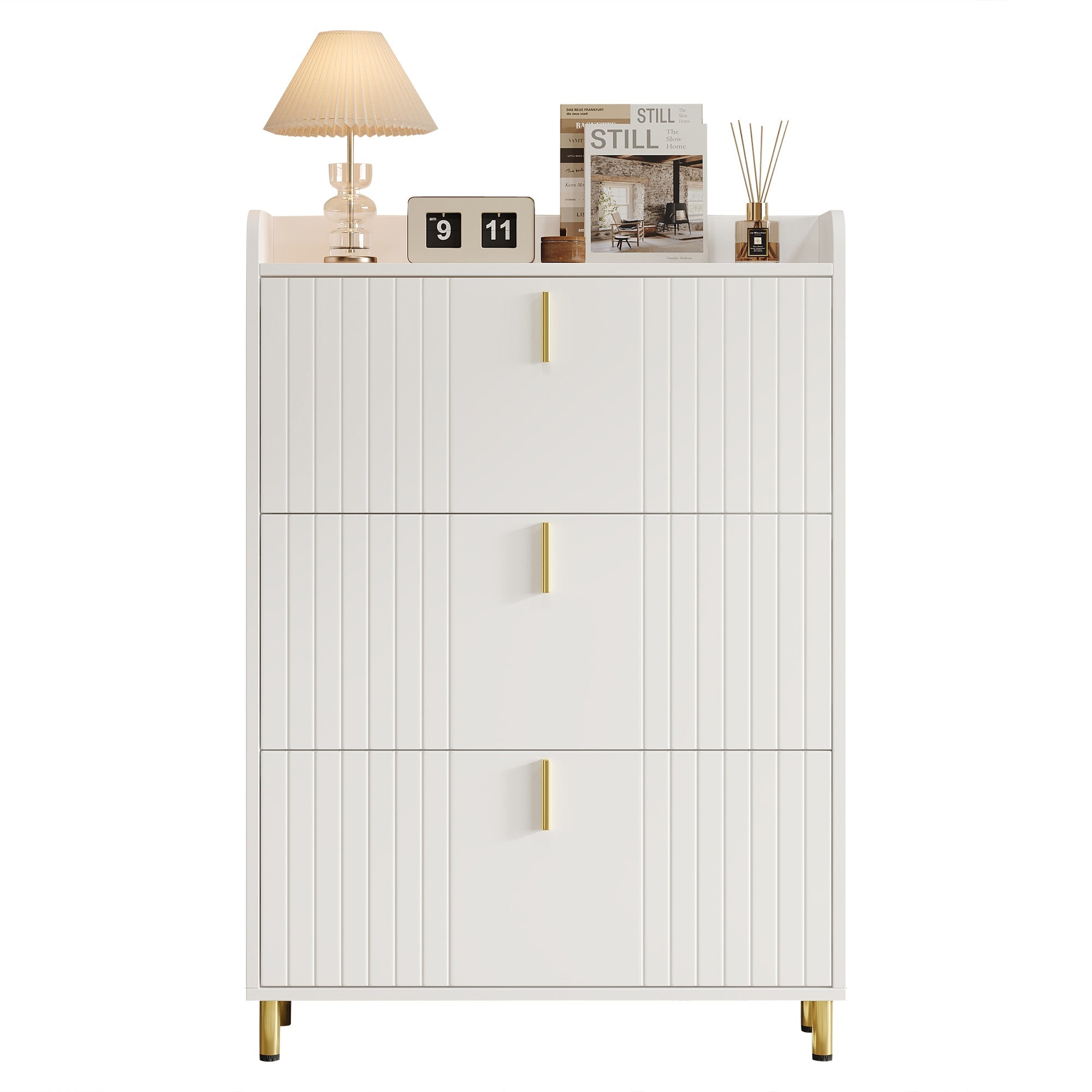 Logidon schoenenkast wit 3 kleppen, 6 vakken, 80x23x123 cm