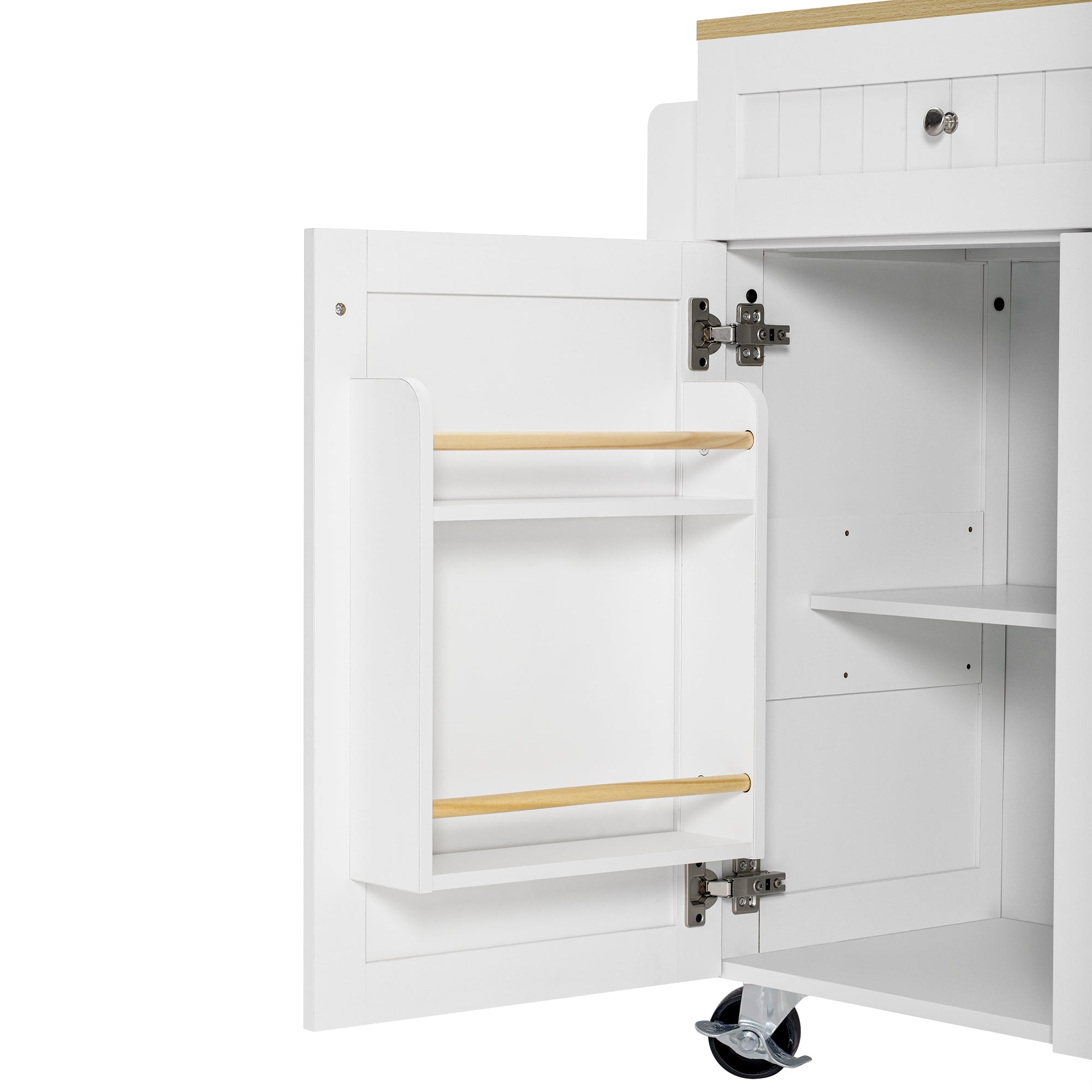 Logidon keukeneiland wit met wielen en multifunctionele lades