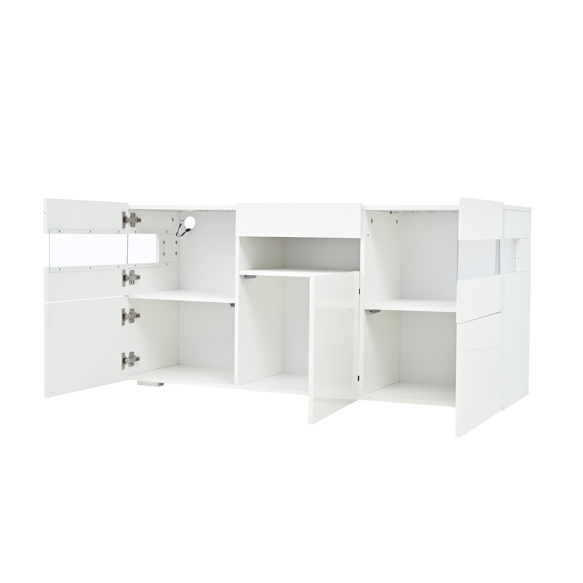 Logidon dressoir 140 cm breed hoogglans met LED licht wit
