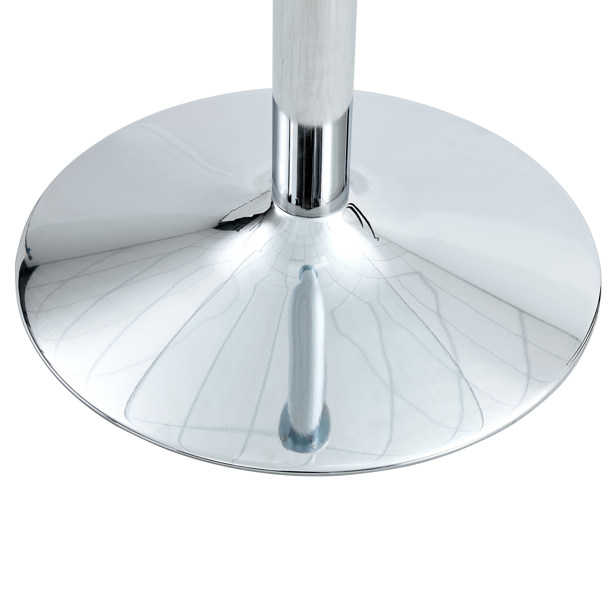 Logidon ronde glazen tafel 85 cm, 76 cm hoog transparant glazen metalen onderstel