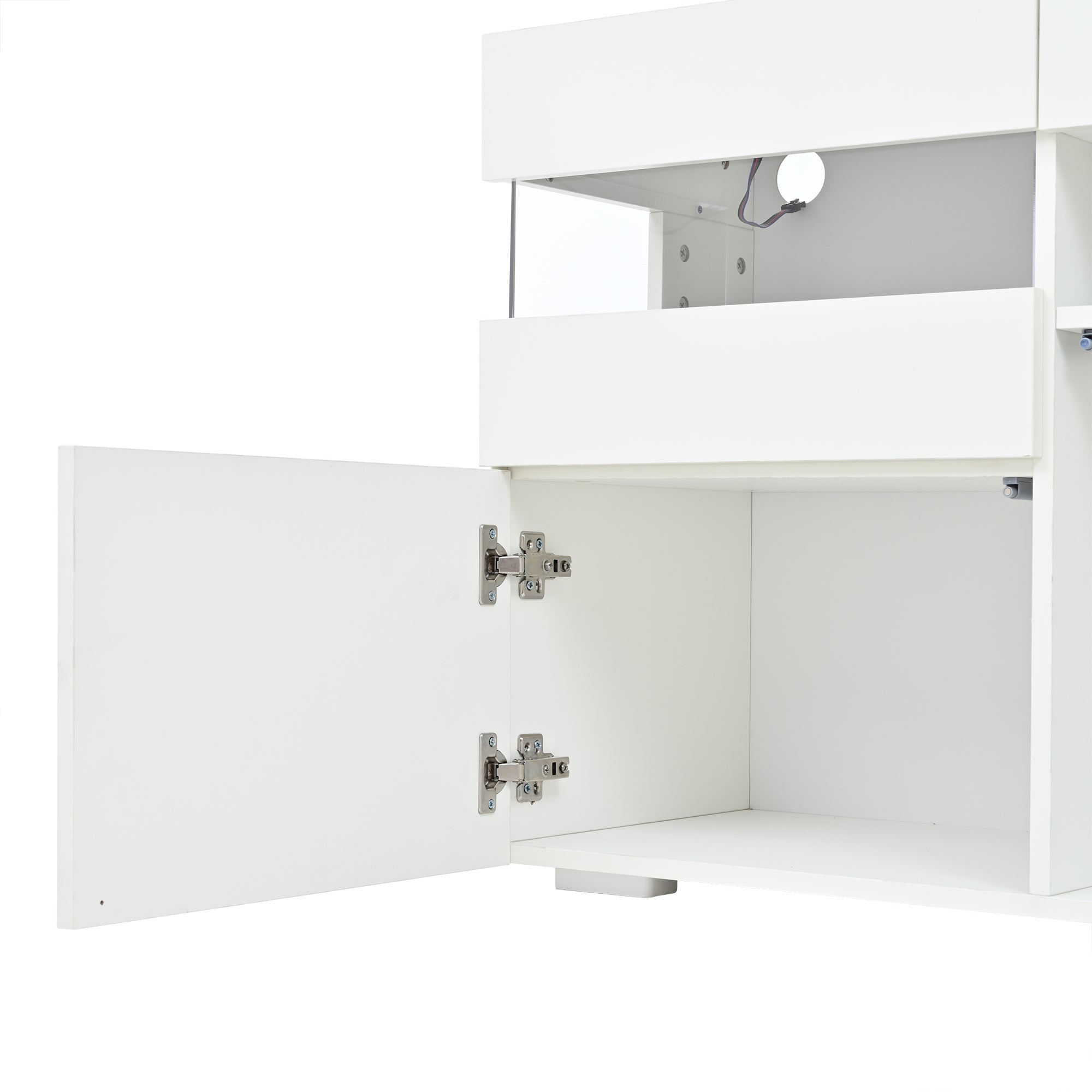 Logidon dressoir 140 cm breed hoogglans met LED licht wit
