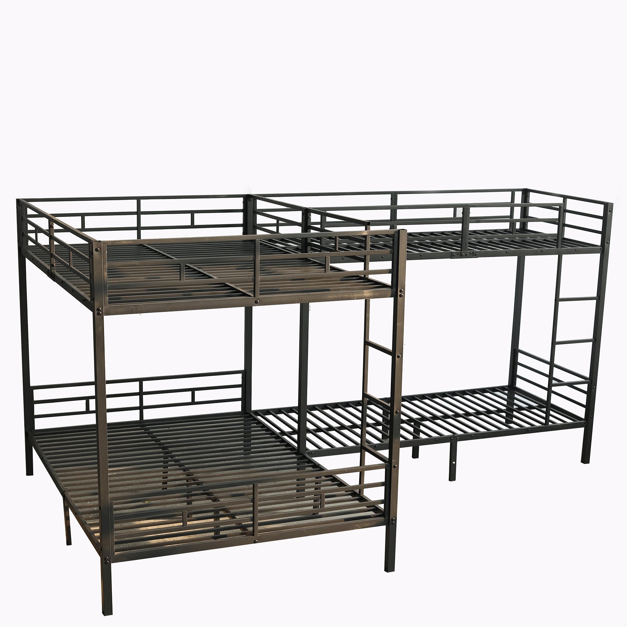 Logidon Stapelbed Metaal Zwart 90x200/140x200 Drietrapsladder