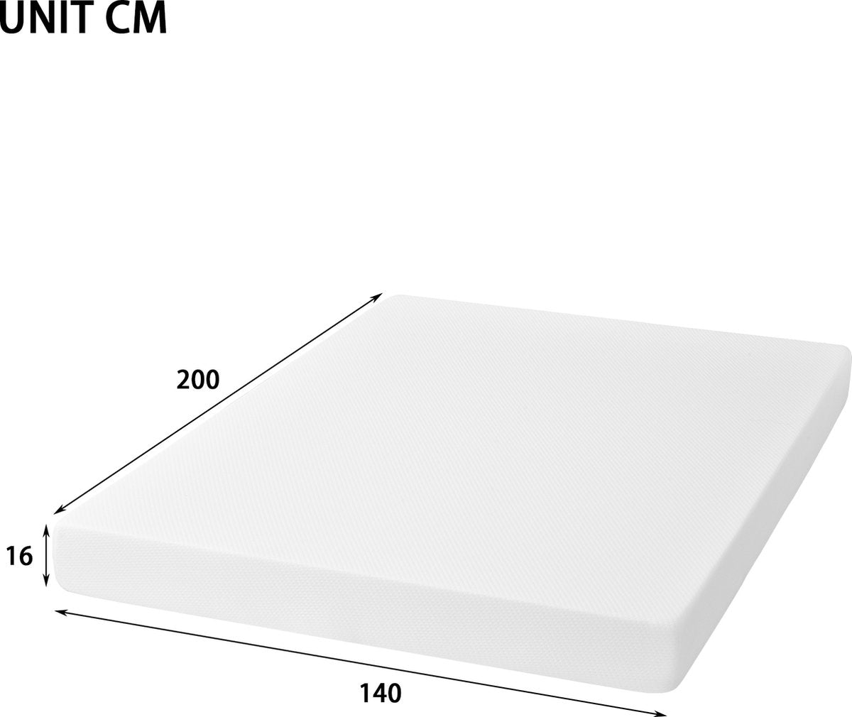 Merax Matras 140x200 cm - Koudschuim H3 - 16 cm Dik - Oeko Tex Gecertificeerd - Wit afbeelding 2