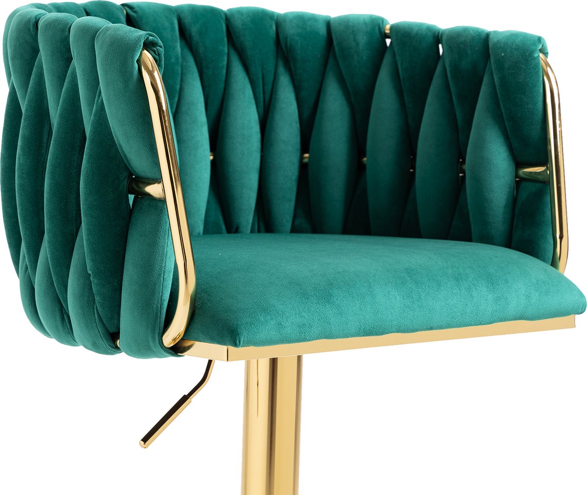 Merax Vintage Barkruk Set van 2 - Barkruk - Barstoel met Voetensteun en Rugleuning - Groen met Gouden afbeelding 12