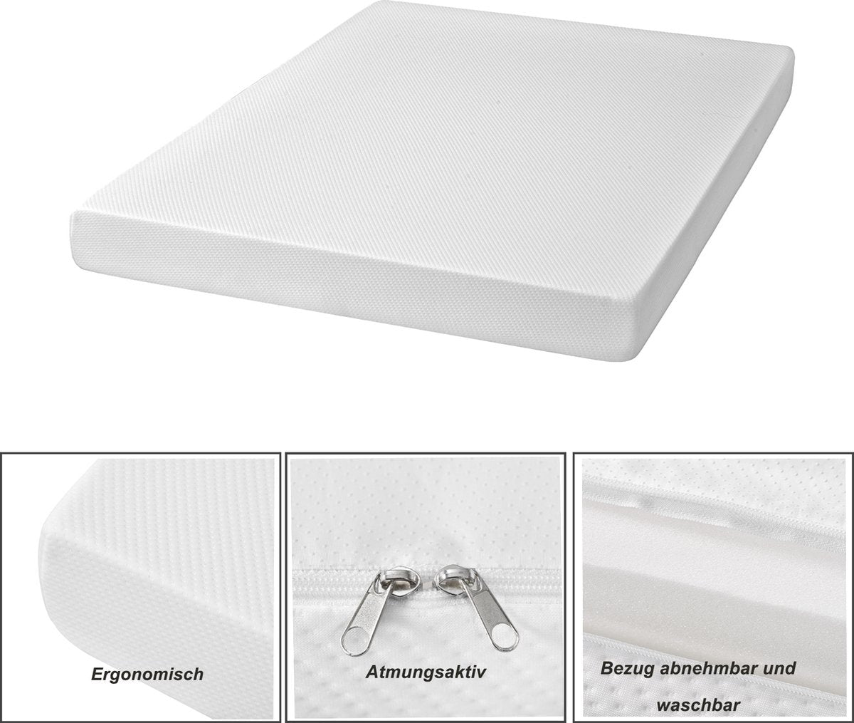 Merax Matras 140x200 cm - Koudschuim H3 - 16 cm Dik - Oeko Tex Gecertificeerd - Wit afbeelding 12