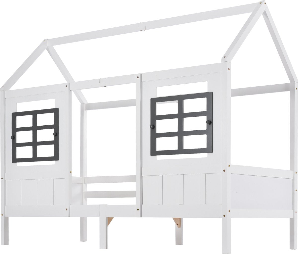 Merax Huisbed - Kinderbed - Peuterbed met Uitvalbeveiliging - Wit afbeelding 18