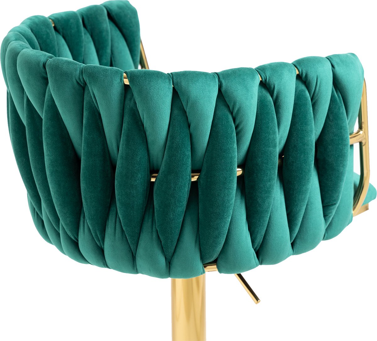 Merax Vintage Barkruk Set van 2 - Barkruk - Barstoel met Voetensteun en Rugleuning - Groen met Gouden afbeelding 4