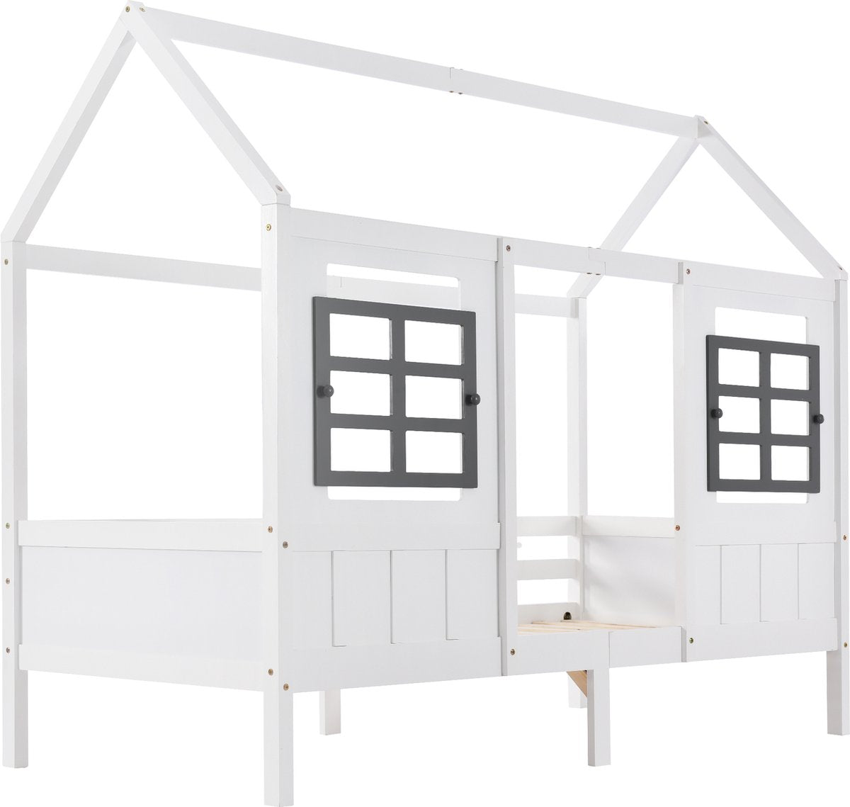Merax Huisbed - Kinderbed - Peuterbed met Uitvalbeveiliging - Wit afbeelding 21