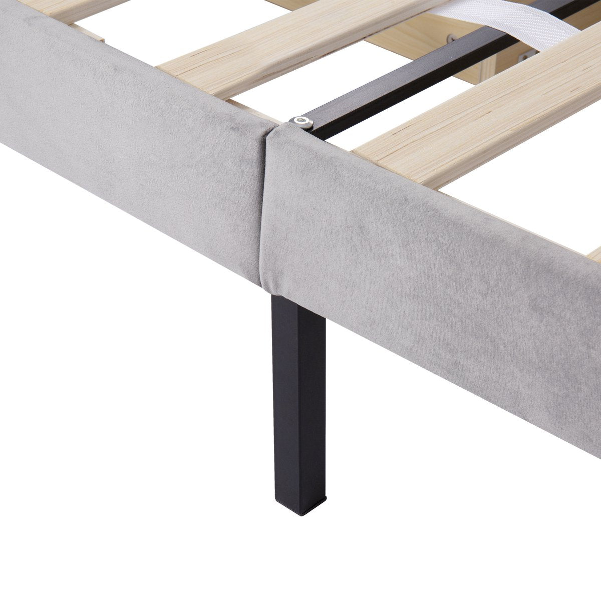 Merax Gestoffeerd Eenpersoonsbed met Lades 90 x 200 CM - Bed met Opbergruimte - Grijs afbeelding 15