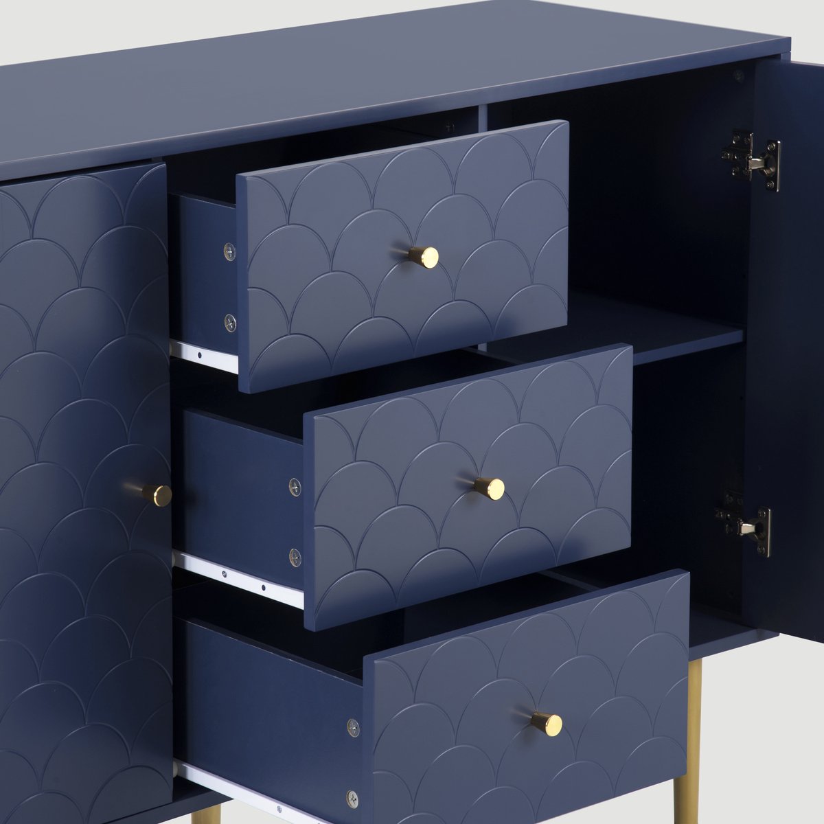 Merax Ladekast 120 CM - Commode Kasten met Lades en Deuren - Blauw afbeelding 22