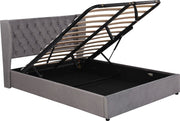Merax Tweepersoonsbed 140 x 200 cm - Hydraulisch Gestoffeerd Bed met Opbergruimte - Grijs afbeelding 11
