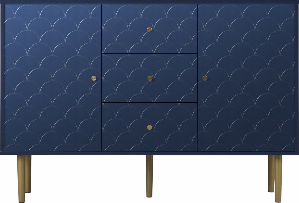 Merax Ladekast 120 CM - Commode Kasten met Lades en Deuren - Blauw afbeelding 24