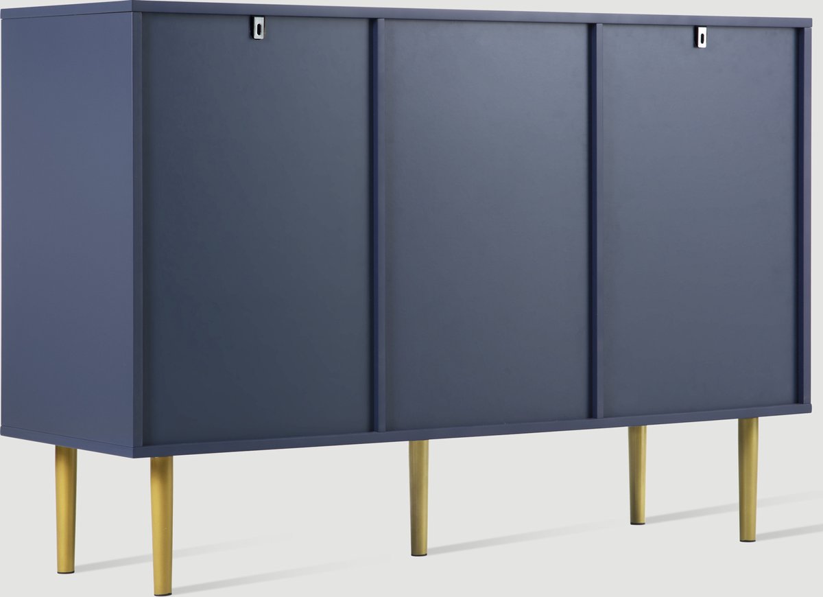 Merax Ladekast 120 CM - Commode Kasten met Lades en Deuren - Blauw afbeelding 12
