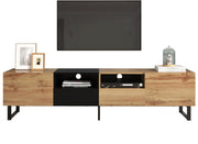 Merax TV-Meubel - Moderne TV Kast met Opbergruimte - Zwart met Bruin