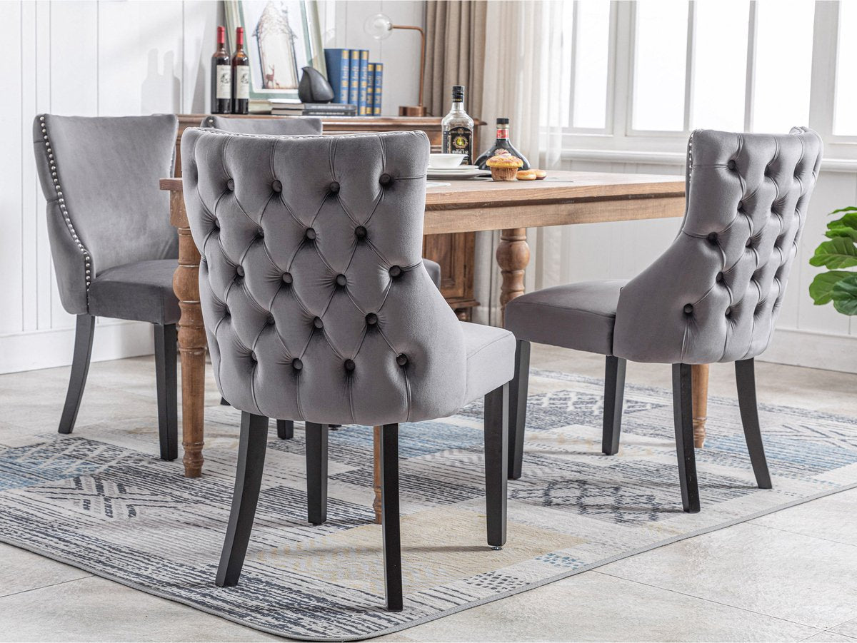 Merax Eetkamerstoel - Set van 2 Eetkamerstoelen - Stoel - Fauteuil - Grijs afbeelding 10