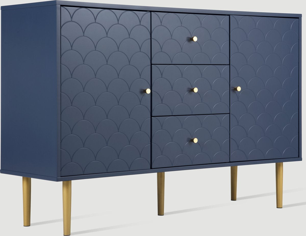 Merax Ladekast 120 CM - Commode Kasten met Lades en Deuren - Blauw afbeelding 18