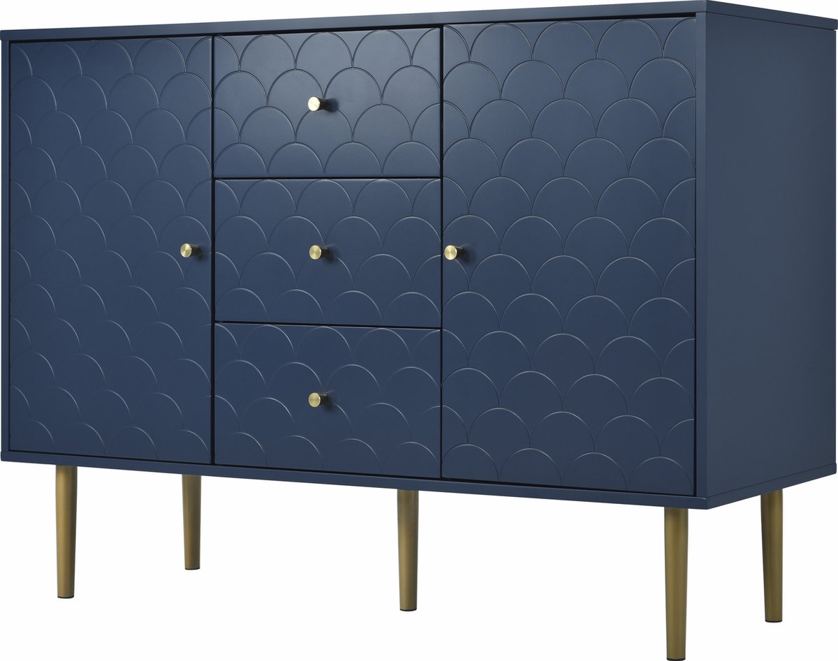 Merax Ladekast 120 CM - Commode Kasten met Lades en Deuren - Blauw afbeelding 21