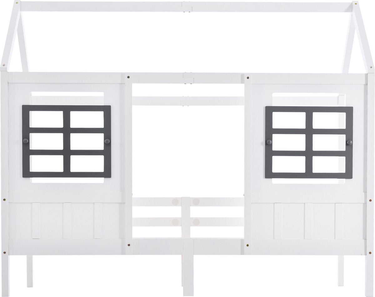 Merax Huisbed - Kinderbed - Peuterbed met Uitvalbeveiliging - Wit afbeelding 22