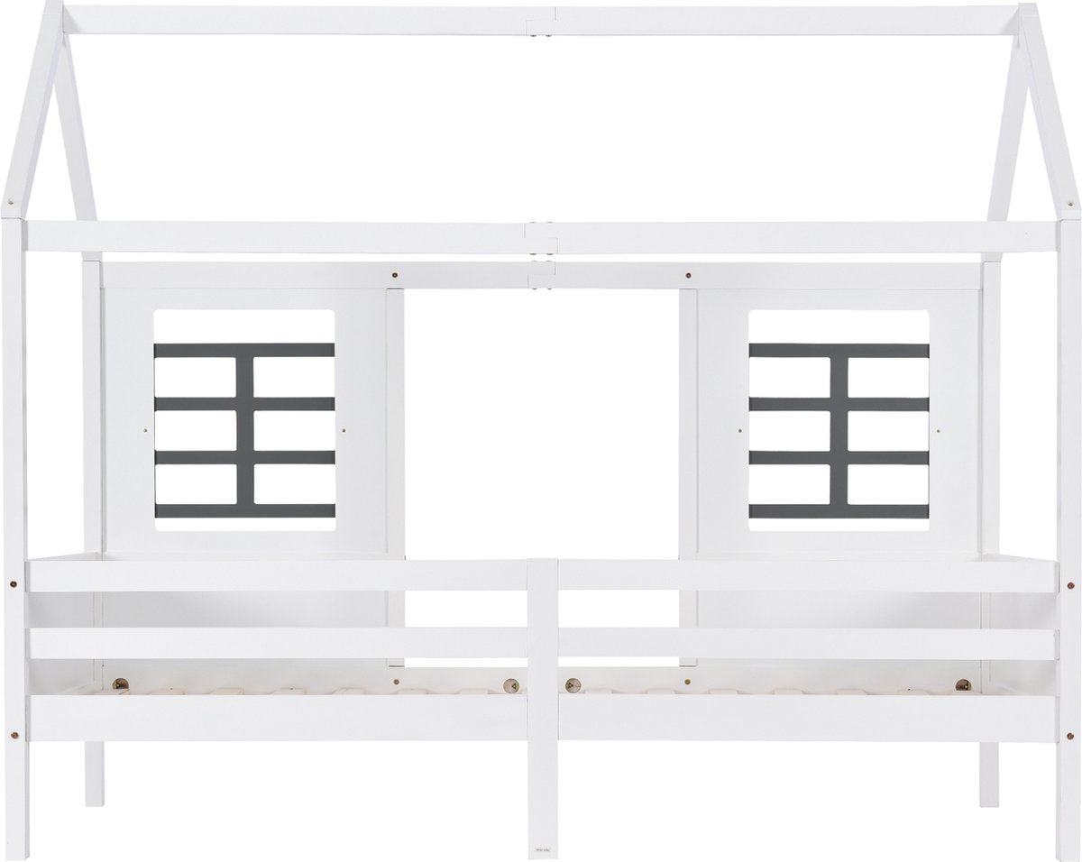 Merax Huisbed - Kinderbed - Peuterbed met Uitvalbeveiliging - Wit afbeelding 10