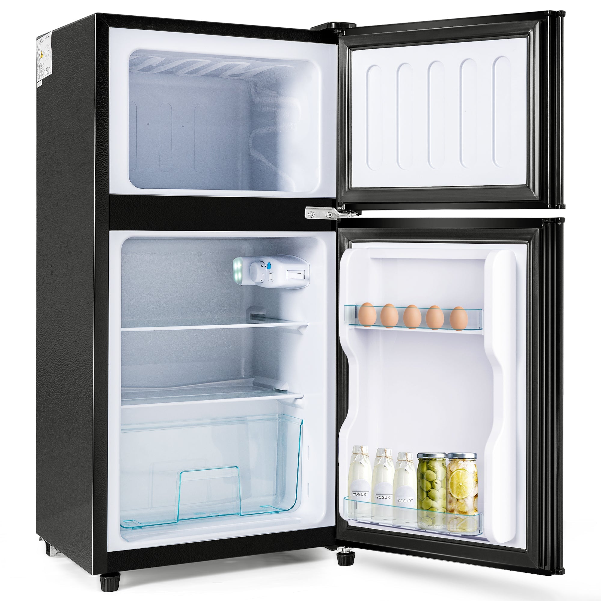 Logidon koel-vriescombinatie dubbele deur 86,8 cm hoog premium zwart