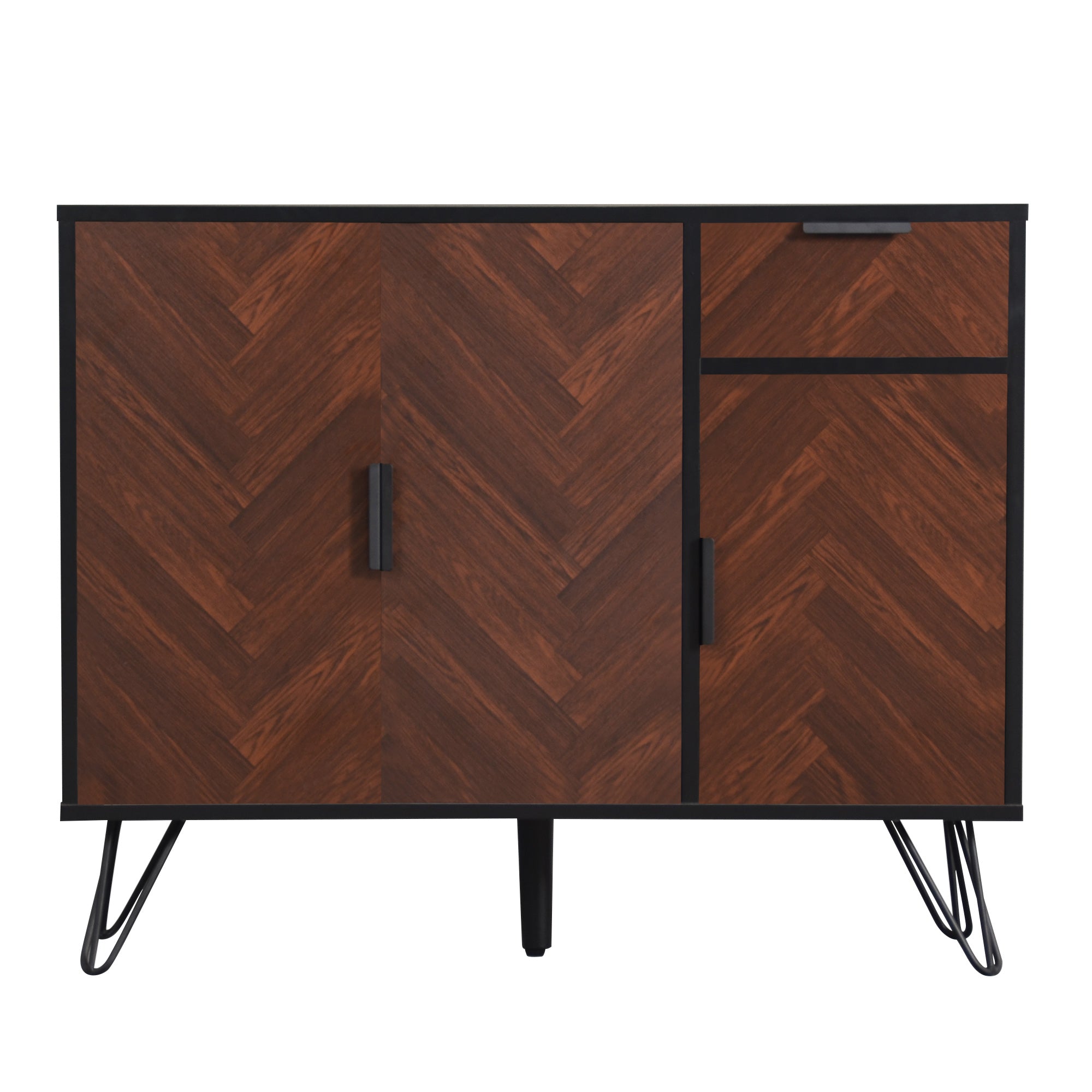Logidon opbergkast dressoir zwart houtlook 90x30x71,5 cm