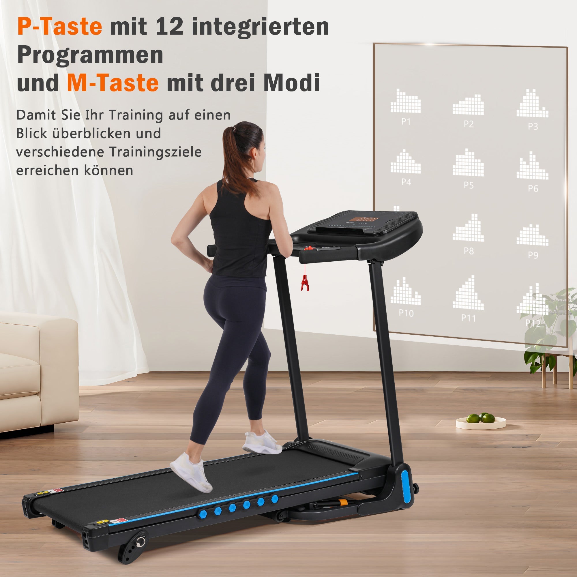 Logidon loopband voor thuis opvouwbare 14 km/u hartslagmeter