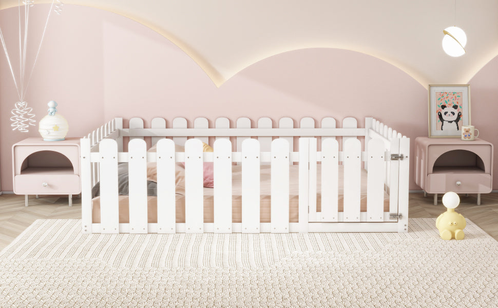 Logidon kinderbed 140 x 200 cm wit met deur houten bedframe