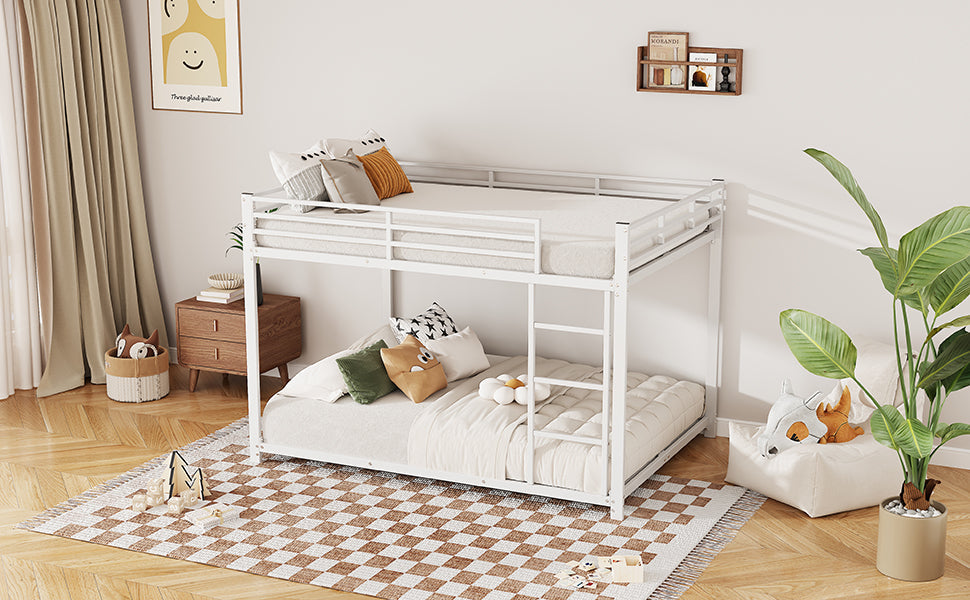 Logidon Bunk Bed 140x200 Metal White Safety Railing