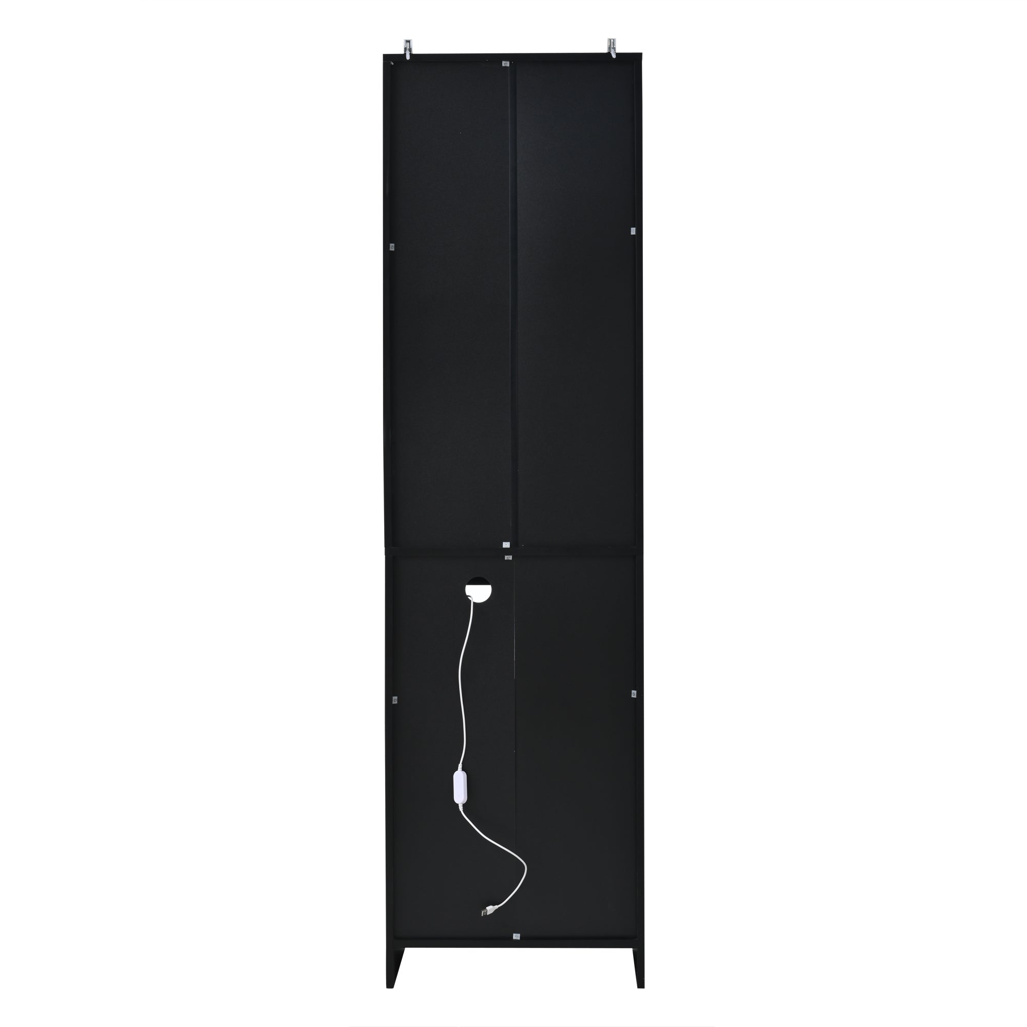 Logidon vitrine met LED verlichting, staande vitrine 50x40x180 cm zwart