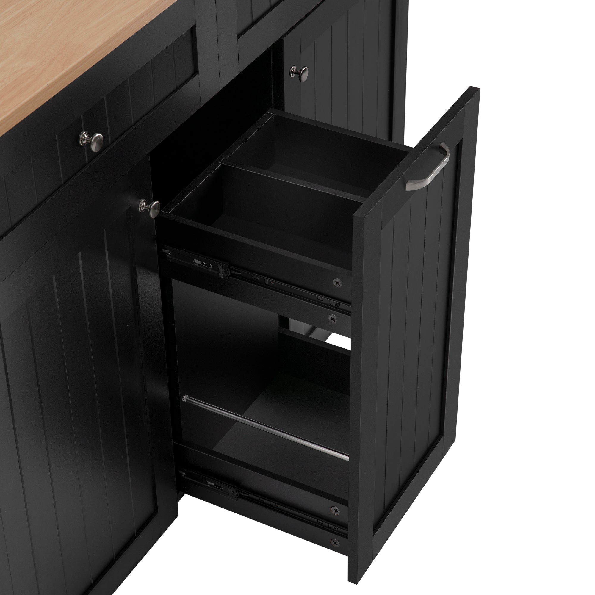 Logidon keukeneiland op wielen zwart 139x70x92 uitschuifbare eethoek